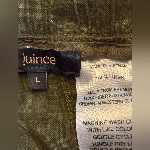 Quince Linen Trousers in Olive green. Large - Picture 4 of 5